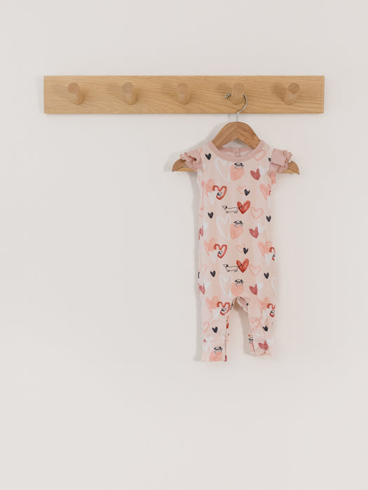Loulou lollipop - pink dog romper