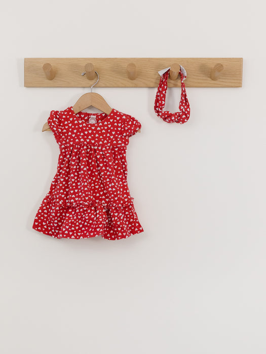Mayoral - Red Heart Dress with headband
