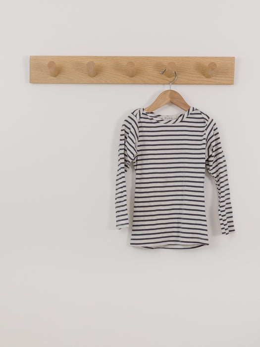 Mabo Organic Cotton Longsleeve Tee- White/Blue