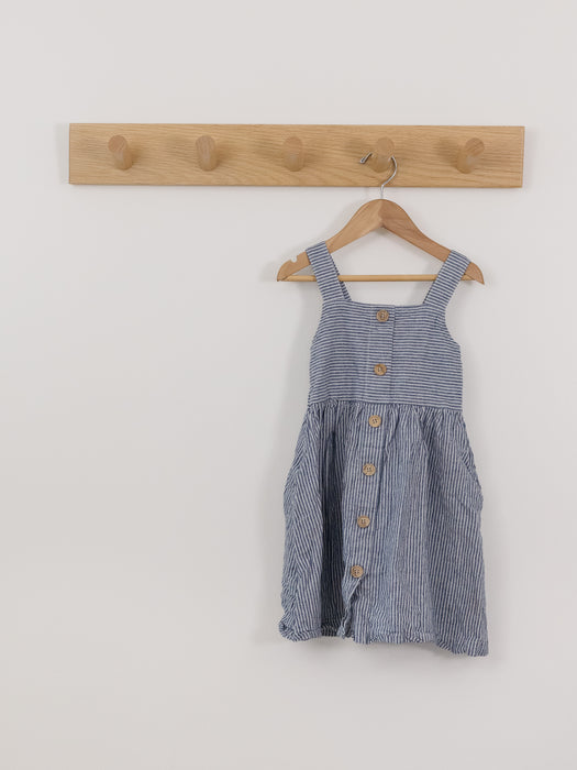 Petits Vilains Blue Stripe Pinafore Dress