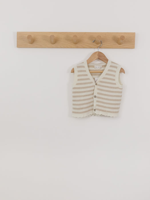 Rylee + Cru Sand Stripe Knit Vest
