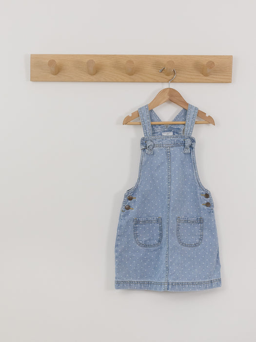 Max Studio Kids Polka Dot Denim Overall Dress