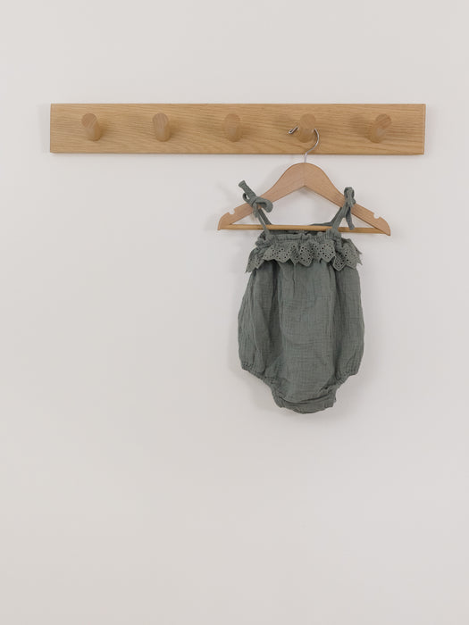 Rylee + Cru Sage Muslin Romper