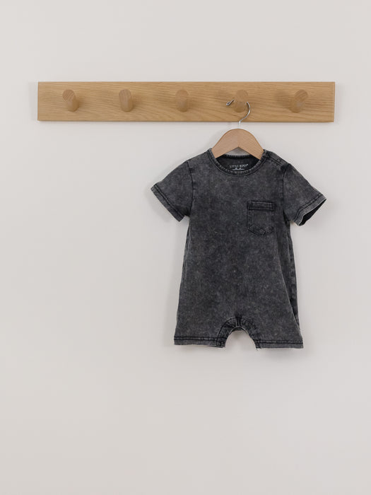 Little Bipsy Pocket Acid Wash Romper