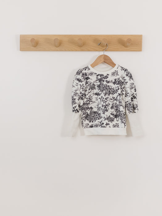 Janie And Jack Toile Puff Sleeve Sweatshirt