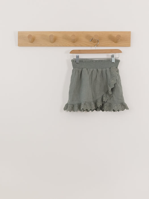 Rylee + Cru Sage Wrap Ruffle Skirt