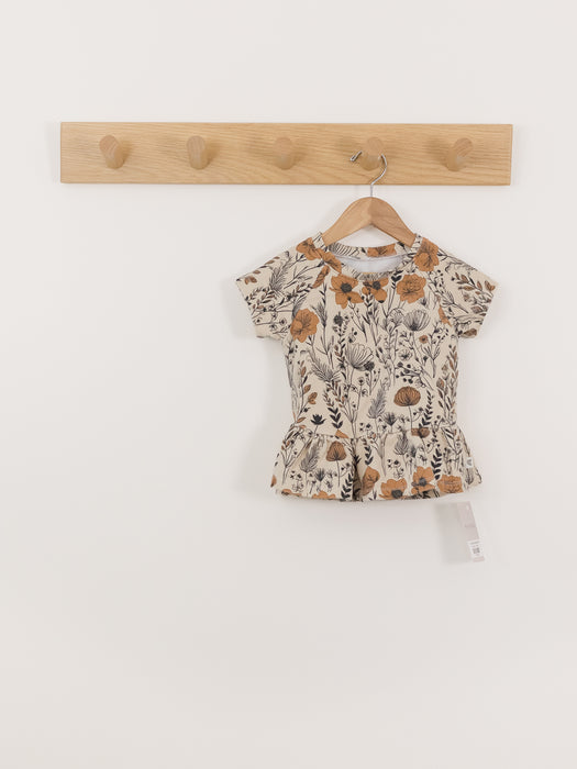Teddy Little Apparel Floral Peplum Shirt