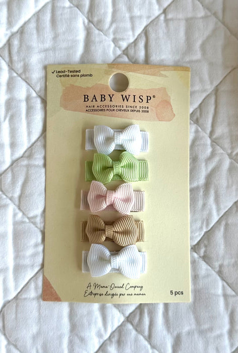 5 Tiny Tuxedo Bows on Snap Clips Collection - Gelato