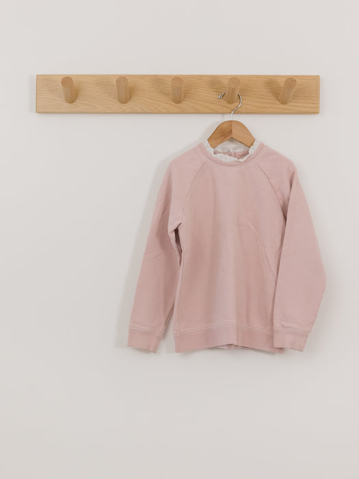 Bonton Paris Pink Lace Collar Sweatshirt