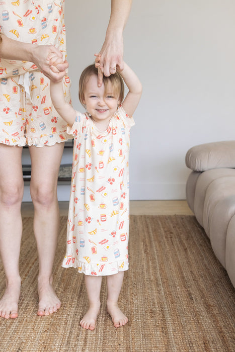 Ruffled Sleep Dress - Breakfast In Bed