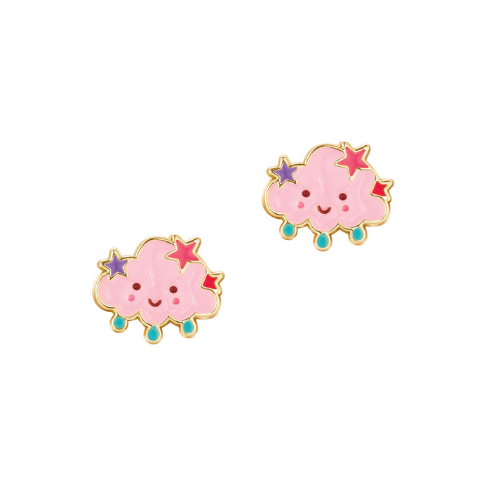 Enamel Studs pink clouds