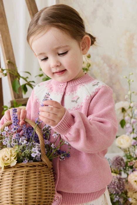 Annette Cardigan - Annette Jacquard - Pink Flutter Marle