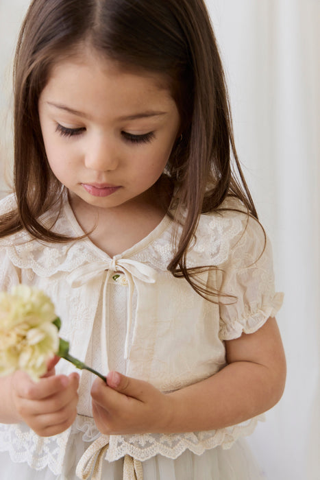 Organic Cotton Josephine Singlet - Sweet Heart Pointelle Parchment