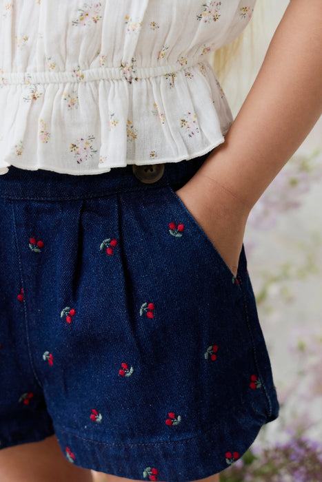 Jardine Short - Cerise Denim