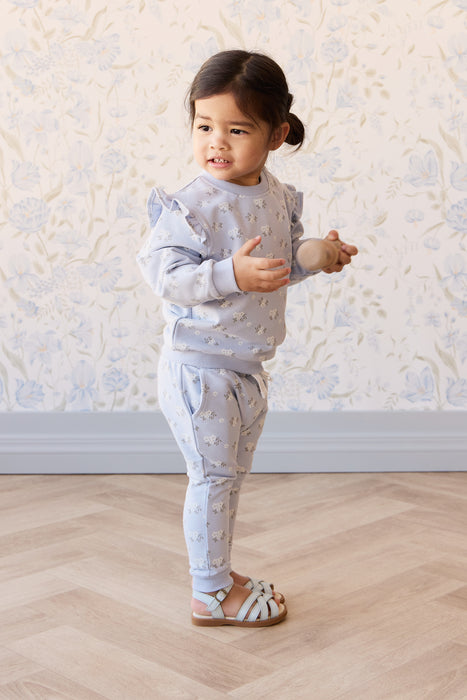 Organic Cotton Maple Sweatshirt - Rose Floral Smoke