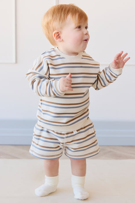 Organic Cotton Damien Sweatshirt - Hudson Stripe Tiger