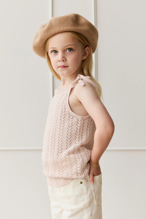 Aria Knitted Singlet - Dainty Pink