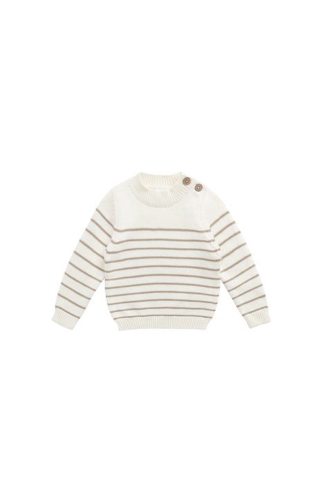 Malcom Knitted Jumper - Stripe Cloud Brioche