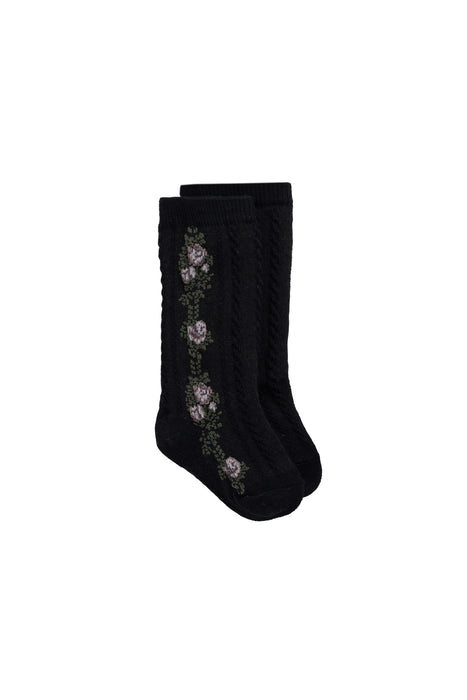 Tasha Floral Jacquard - Black Beauty