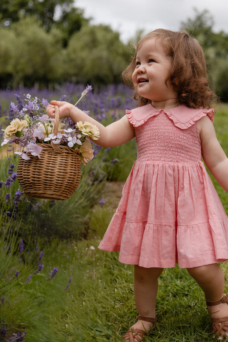 Organic Cotton Frannie Dress - Swiss Pink