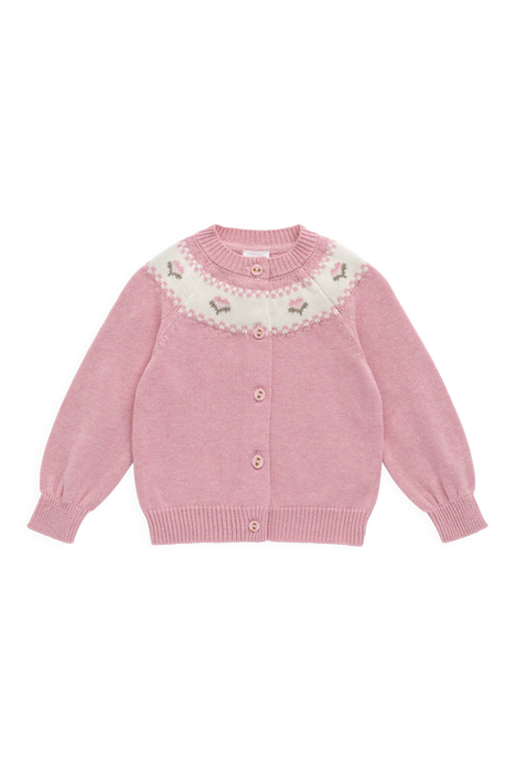 Annette Cardigan - Annette Jacquard - Pink Flutter Marle
