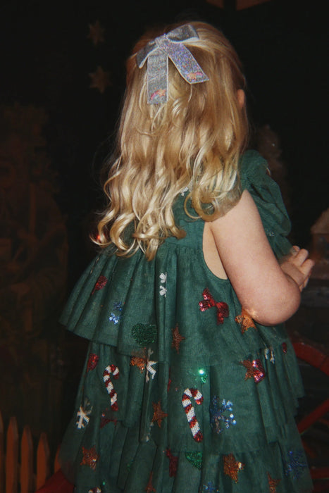YVONNE CHRISTMAS DRESS - hunter green