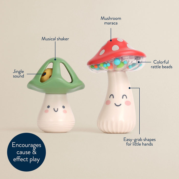 Itzy Mini Maracas™ Musical Rattle Set - Mushroom