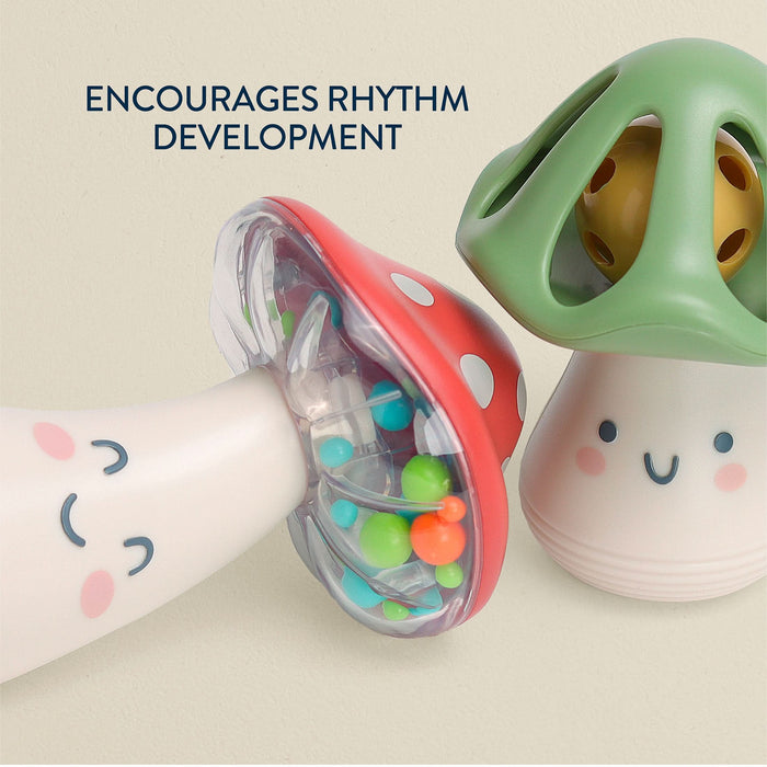 Itzy Mini Maracas™ Musical Rattle Set - Mushroom