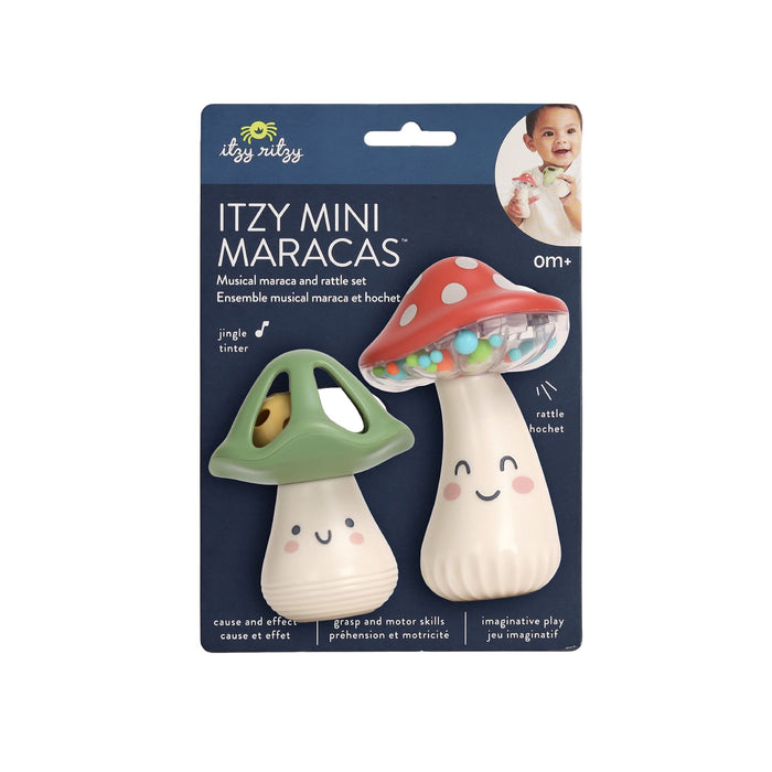 Itzy Mini Maracas™ Musical Rattle Set - Mushroom