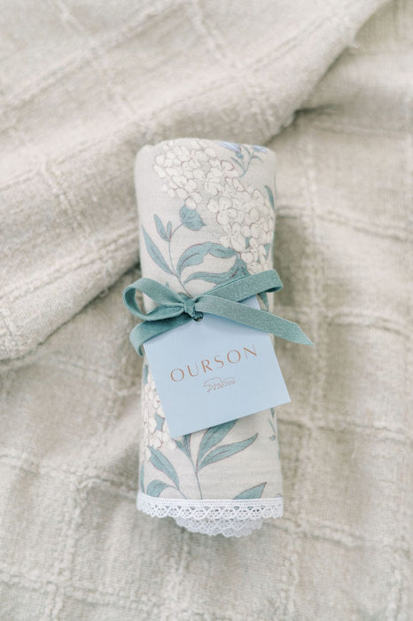 Organic Cotton Swaddle Blanket - Hydrangea (by Solange Pilote)