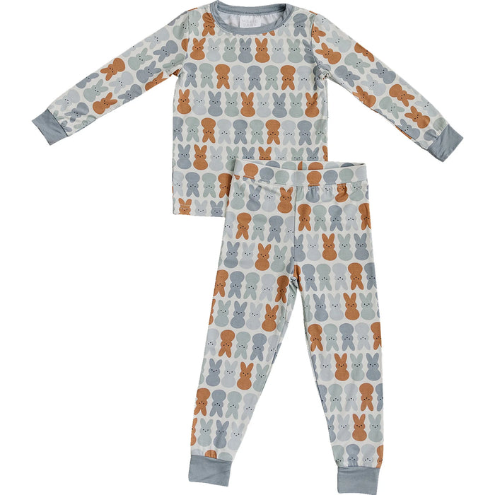 Dusty Blue Bunny Bamboo Two Piece Cozy Set