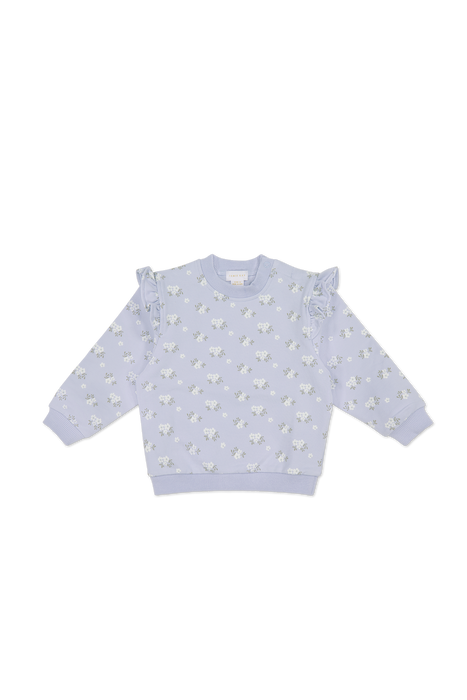 Organic Cotton Maple Sweatshirt - Rose Floral Smoke