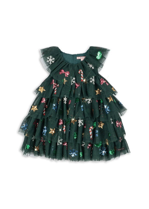 YVONNE CHRISTMAS DRESS - hunter green