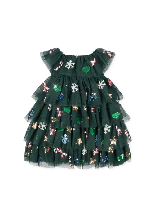 YVONNE CHRISTMAS DRESS - hunter green