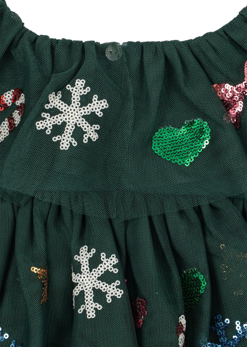 YVONNE CHRISTMAS DRESS - hunter green