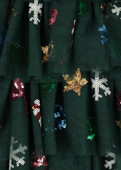 YVONNE CHRISTMAS DRESS - hunter green