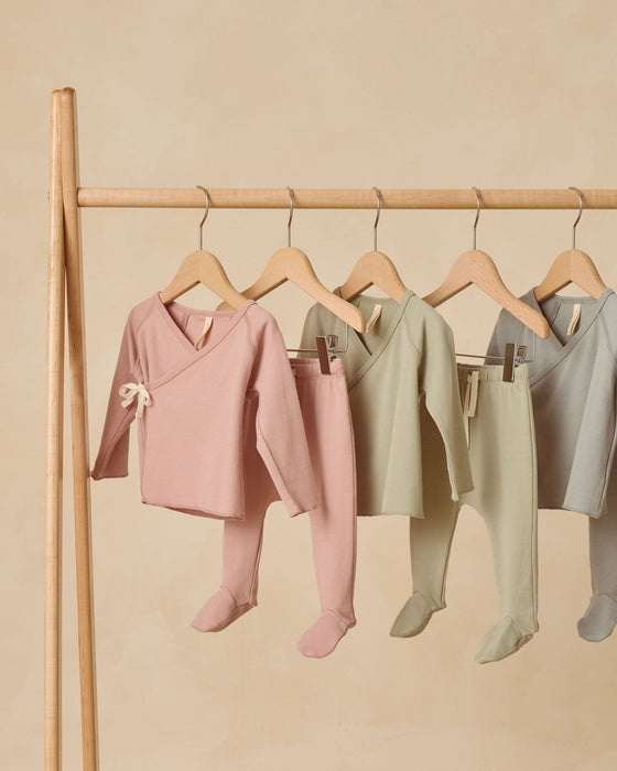 Wrap Top + Footed Pant Set