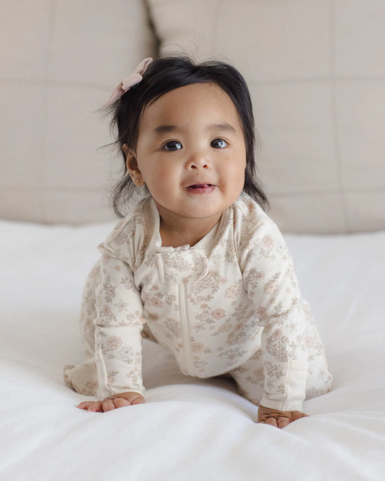 Zip Long Sleeve Sleeper Footie Floral Vine