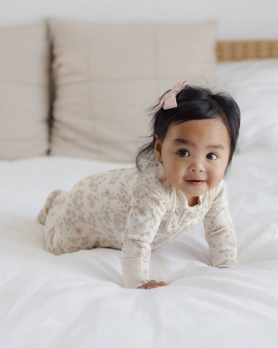 Zip Long Sleeve Sleeper Footie Floral Vine