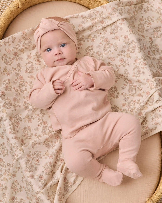 Wrap Top + Footed Pant Set Dusty Rose
