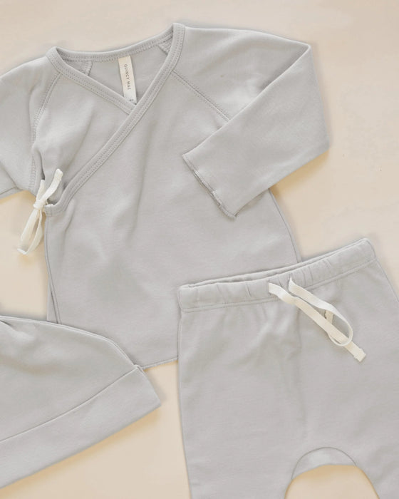 Wrap Top + Footed Pant Set Cloud