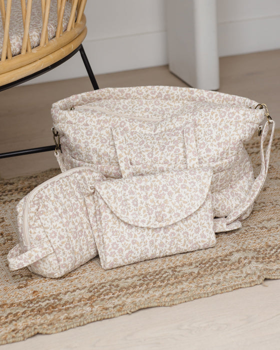 DIAPER BAG + CHANGING MAT WILDFLOWER WOVEN
