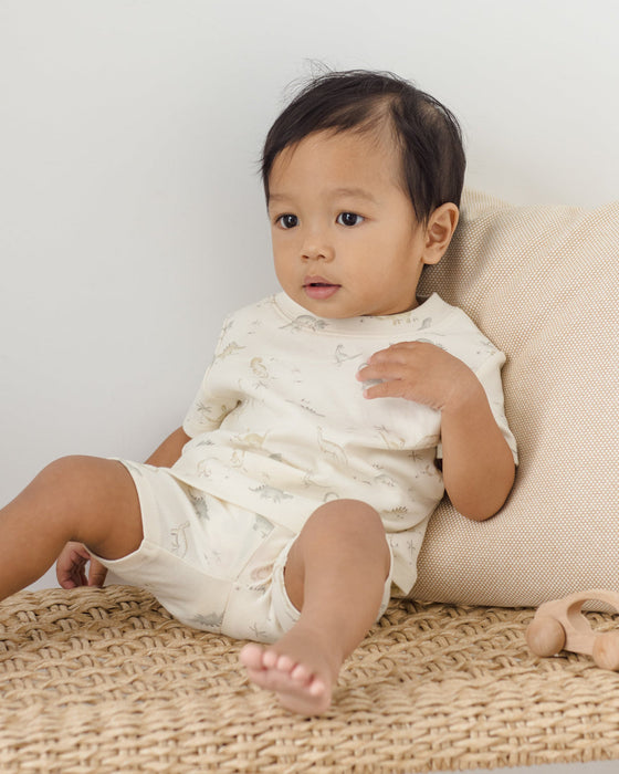 SUMMER PAJAMA SET DINOSAUR - IVORY