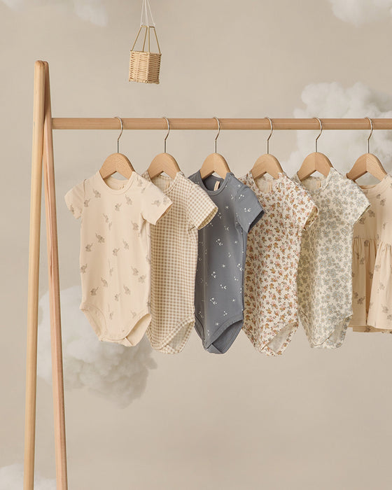 Bamboo Short Sleeve Bodysuit Blue Floral