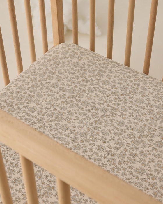 Bamboo Crib Sheet Blue Floral