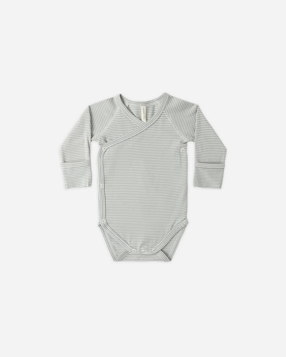 SIDE SNAP BODYSUIT SAGE MICRO STRIPE