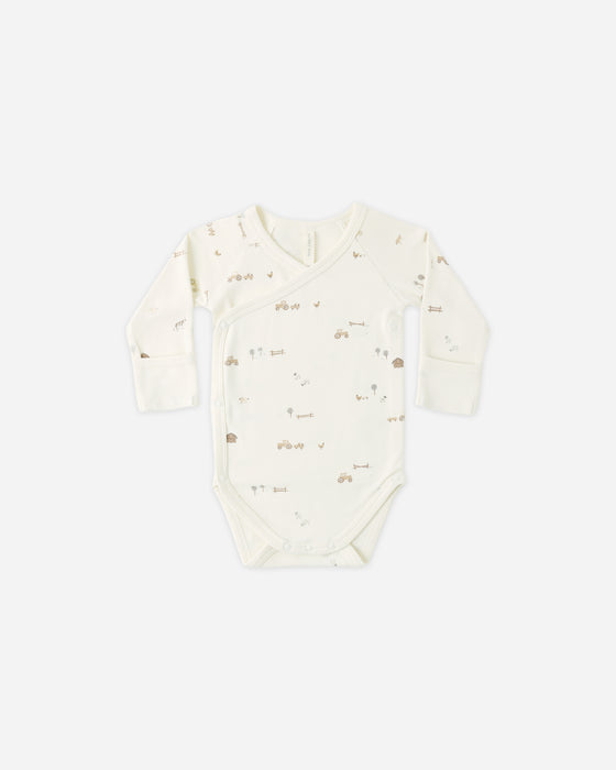 SIDE SNAP BODYSUIT FARM - IVORY