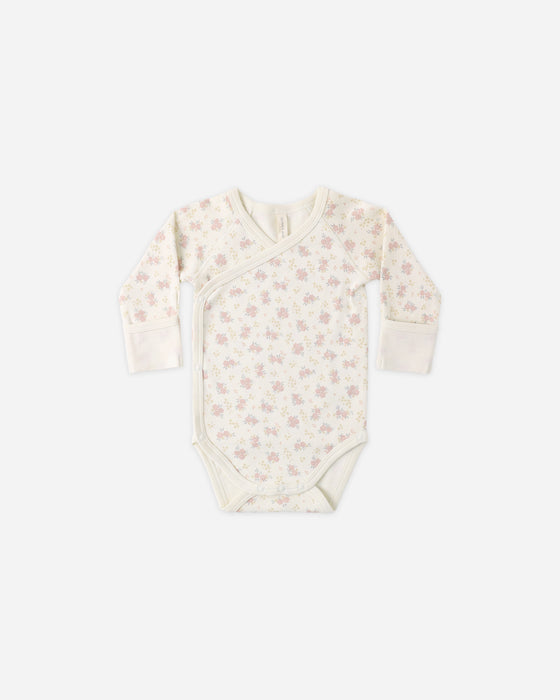 SIDE SNAP BODYSUIT FLOWER FIELD - IVORY