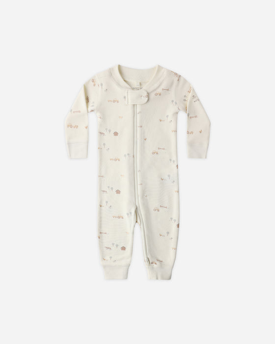 ZIP LONGSLEEVE SLEEPER FARM - IVORY