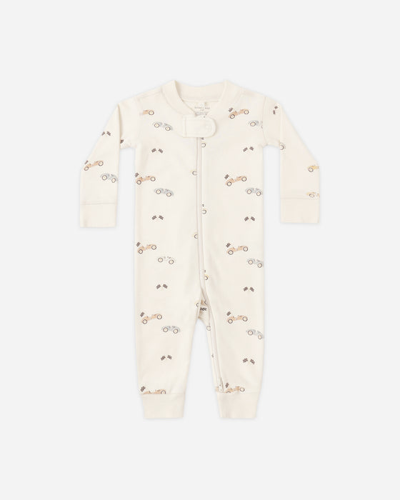 Zip Longsleeve Sleeper Race Car - Natural